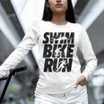 Swimming Cycling Running Triathlon Running Swimming Unisex Long Sleeve T-Shirt