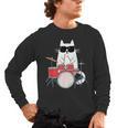 Cat Wearing Sunglasses Playing Drums Drum Kit Musician Men's Long Sleeve T-Shirt, trending gift Cat Wearing Sunglasses Playing Drums Drum Kit Musician Men's Long Sleeve T-Shirt, trending gift