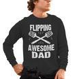 Flipping Awesome BBQ Dad Shirt Grilling Father's Day Men's Long Sleeve T-Shirt, trending gift