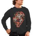 Muay Thai Fighter Teep Push Kick Minimal Line Art Clean Men's Long Sleeve T-Shirt, trending gift