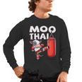 Muay Thai Moo Thai Thai Boxing For Youth Muay Thai Cow Men's Long Sleeve T-Shirt, trending gift