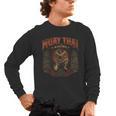 Retro Muay Thai Discipline Thai Boxing Warrior Art Men's Long Sleeve T-Shirt, trending gift