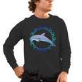 Swimming Dolphin Maori Sun Tribal Waves 2-Sided Men's Long Sleeve T-Shirt, trending gift