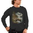 Women's Lakeside Canoe Cabin Escape Scene Men's Long Sleeve T-Shirt, trending gift