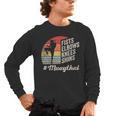 Women's Muay Thai Martial Arts Fighter Retro Vintage Sunset Graphic Men's Long Sleeve T-Shirt, trending gift