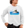 Cat Swimming Pool Men's Long Sleeve T-Shirt, trending gift Cat Swimming Pool Men's Long Sleeve T-Shirt, trending gift