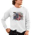 Drum Kit With American Flag Graphic For Musicians Men's Long Sleeve T-Shirt, trending gift Drum Kit With American Flag Graphic For Musicians Men's Long Sleeve T-Shirt, trending gift