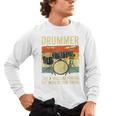 Drummer Better Timing Retro Vintage Sunset Drum Kit Graphic Raglan Baseball Tee Men's Long Sleeve T-Shirt, trending gift Drummer Better Timing Retro Vintage Sunset Drum Kit Graphic Raglan Baseball Tee Men's Long Sleeve T-Shirt, trending gift