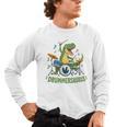 T-Rex Drumming With Drum Kit And Musical Notes Men's Long Sleeve T-Shirt, trending gift