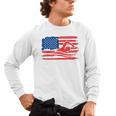 Vintage American Flag Swim Team Swimmer Funny Swimming Gift Men's Long Sleeve T-Shirt, trending gift