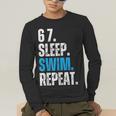 67 Sleep Swim Repeat Swimming Swimmer 67 Meme Men's Long Sleeve T-Shirt