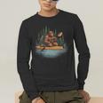 Bigfoot Kayak Paddling Lake Canoe Bigfoot Sasquatch Kayaking Men's Long Sleeve T-Shirt