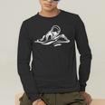 Breaststroke Swimming Stylized Design For Swimmers Men's Long Sleeve T-Shirt Breaststroke Swimming Stylized Design For Swimmers Men's Long Sleeve T-Shirt