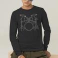 Drum Kit Rock Music Percussion Men's Long Sleeve T-Shirt Drum Kit Rock Music Percussion Men's Long Sleeve T-Shirt