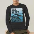Eat Sleep Swim Vintage Swimming Lover Swimmer Men Women Men's Long Sleeve T-Shirt