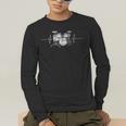 ECG Heartbeat Music Lovers Drumsticks Drum Kit Men's Long Sleeve T-Shirt ECG Heartbeat Music Lovers Drumsticks Drum Kit Men's Long Sleeve T-Shirt