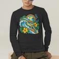 Green Sea Turtle Surfs Past a Canoe Paddle Sleeveless Men's Long Sleeve T-Shirt