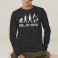 Grill Eat Repeat BBQ Dad Evolution Barbecue Men's Long Sleeve T-Shirt Grill Eat Repeat BBQ Dad Evolution Barbecue Men's Long Sleeve T-Shirt