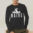 Maine Canoe Kayak Moose USA America Souvenir Men's Long Sleeve T-Shirt
