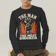 Man Myth Meat Smoker Legend BBQ Dad Men's Long Sleeve T-Shirt Man Myth Meat Smoker Legend BBQ Dad Men's Long Sleeve T-Shirt