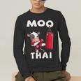 Moo Thai Muay Thai Thai Boxing For Kids Muay Thai Cow Men's Long Sleeve T-Shirt