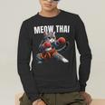 Muay Thai Cat Meow Thai Boxing Martial Art Kids Men's Long Sleeve T-Shirt