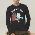 Muay Thai Cat Meow Thai Punch Bag Martial Arts Men's Long Sleeve T-Shirt