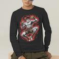 Muay Thai Elbow Strike Silhouette Minimal Clean Sport Men's Long Sleeve T-Shirt