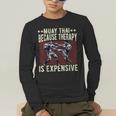 Muay Thai Fighter For Men Dad Boys Thai Kickboxing Fighting Men's Long Sleeve T-Shirt