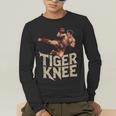 Muay Thai Fighter Tiger Knee Vintage Distressed Badge Men's Long Sleeve T-Shirt Muay Thai Fighter Tiger Knee Vintage Distressed Badge Men's Long Sleeve T-Shirt