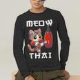 Muay Thai Meow Thai & Thai Boxing Muay Thai Cat Men's Long Sleeve T-Shirt