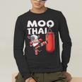 Muay Thai Moo Thai Thai Boxing For Youth Muay Thai Cow Men's Long Sleeve T-Shirt