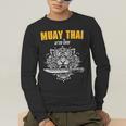 Muay Thai Sak Yant MMA Tattoo Tiger Lion Knife Martial Art Men's Long Sleeve T-Shirt