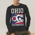 Ohio Flag Swimming Team Swim Swimmer US State Men's Long Sleeve T-Shirt Ohio Flag Swimming Team Swim Swimmer US State Men's Long Sleeve T-Shirt