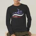 Patriotic American Flag Floating USA Swimming Team Men's Long Sleeve T-Shirt Patriotic American Flag Floating USA Swimming Team Men's Long Sleeve T-Shirt