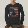 Patriotic Drum Kit Silhouette American Flag Men's Long Sleeve T-Shirt Patriotic Drum Kit Silhouette American Flag Men's Long Sleeve T-Shirt