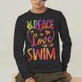 Peace Love Swim Swimming Tie Dye Swimmer Swimming Swim Team Men's Long Sleeve T-Shirt Peace Love Swim Swimming Tie Dye Swimmer Swimming Swim Team Men's Long Sleeve T-Shirt