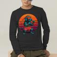 Retro Dog With Gloves Muay Thai Fighter Men's Long Sleeve T-Shirt