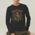 Retro Muay Thai Shorts Thai Boxing Fighter Style Skeleton Men's Long Sleeve T-Shirt