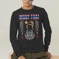 Sawadee Thai Traditional Sak Yant Thai Twin Tiger Muay Thai Men's Long Sleeve T-Shirt