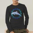 Swimming Dolphin Maori Sun Tribal Waves 2-Sided Men's Long Sleeve T-Shirt
