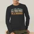 Swimming Swimmer Eating Swim Men's Long Sleeve T-Shirt Swimming Swimmer Eating Swim Men's Long Sleeve T-Shirt
