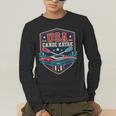 USA Canoe Kayak Paddling American Flag Emblem Men's Long Sleeve T-Shirt