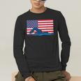 USA Flag Swimmer Swimming Sport Athlete Swim Swimming Men's Long Sleeve T-Shirt USA Flag Swimmer Swimming Sport Athlete Swim Swimming Men's Long Sleeve T-Shirt