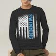 USA Flag Swimming Swim American Swimmer Men's Long Sleeve T-Shirt