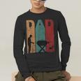 Vintage BBQ Dad Silhouette Father's Day Retro Men's Long Sleeve T-Shirt