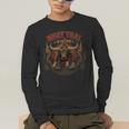 Vintage Muay Thai Dad Thai Boxing Fighter Father Buffalo Men's Long Sleeve T-Shirt