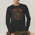 Vintage Muay Thai Wai Kru Thai Boxing Ritual Art Crocodile Men's Long Sleeve T-Shirt