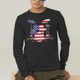 Women's American Flag Drum Kit Patriotic US Drum Art Men's Long Sleeve T-Shirt