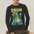 Women's Cute Drummer Cat Drum Kitten Men's Long Sleeve T-Shirt Women's Cute Drummer Cat Drum Kitten Men's Long Sleeve T-Shirt